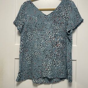Stylish Blue Patterned Women's Top